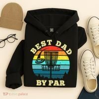 Best Dad By Par Disc Golf retro Frisbee Father's Day Hoodie thumb 4
