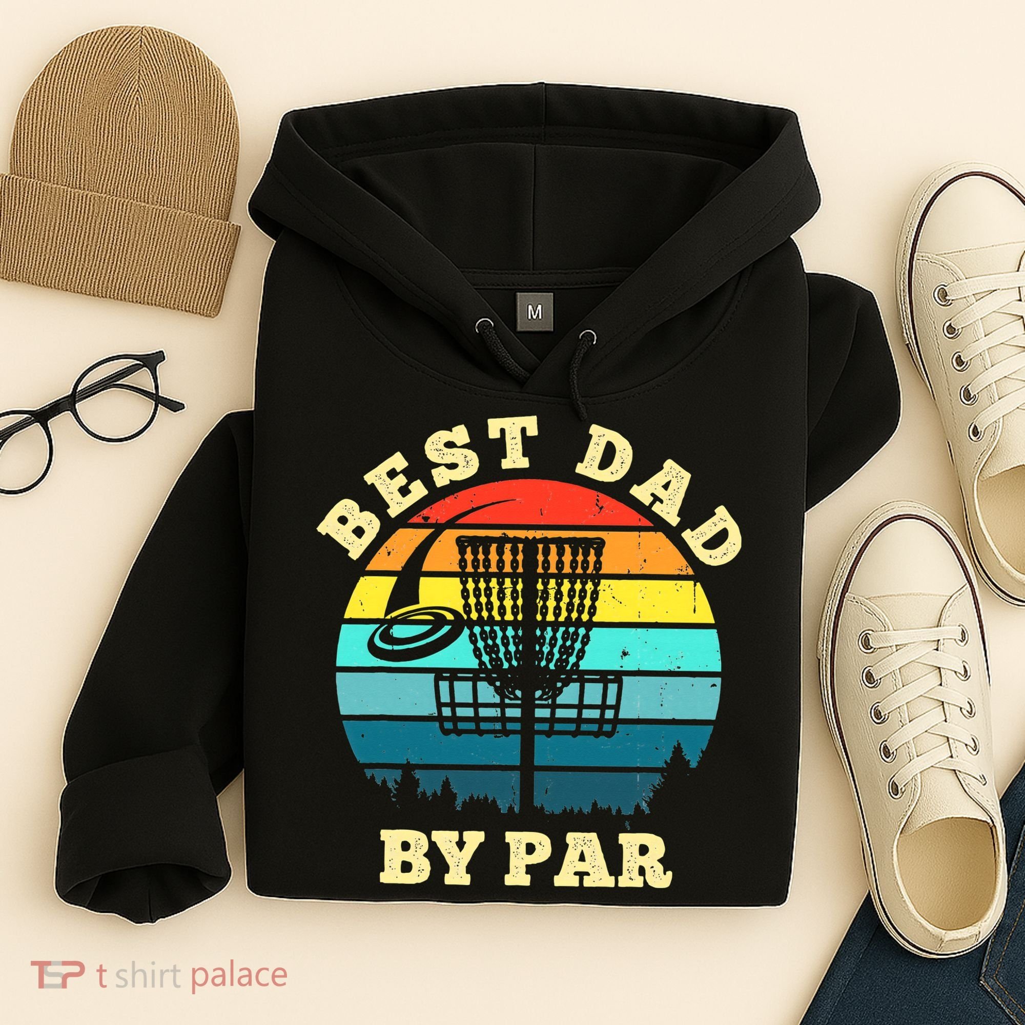 Best Dad By Par Disc Golf retro Frisbee Father's Day Hoodie