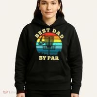 Best Dad By Par Disc Golf retro Frisbee Father's Day Hoodie thumb 5
