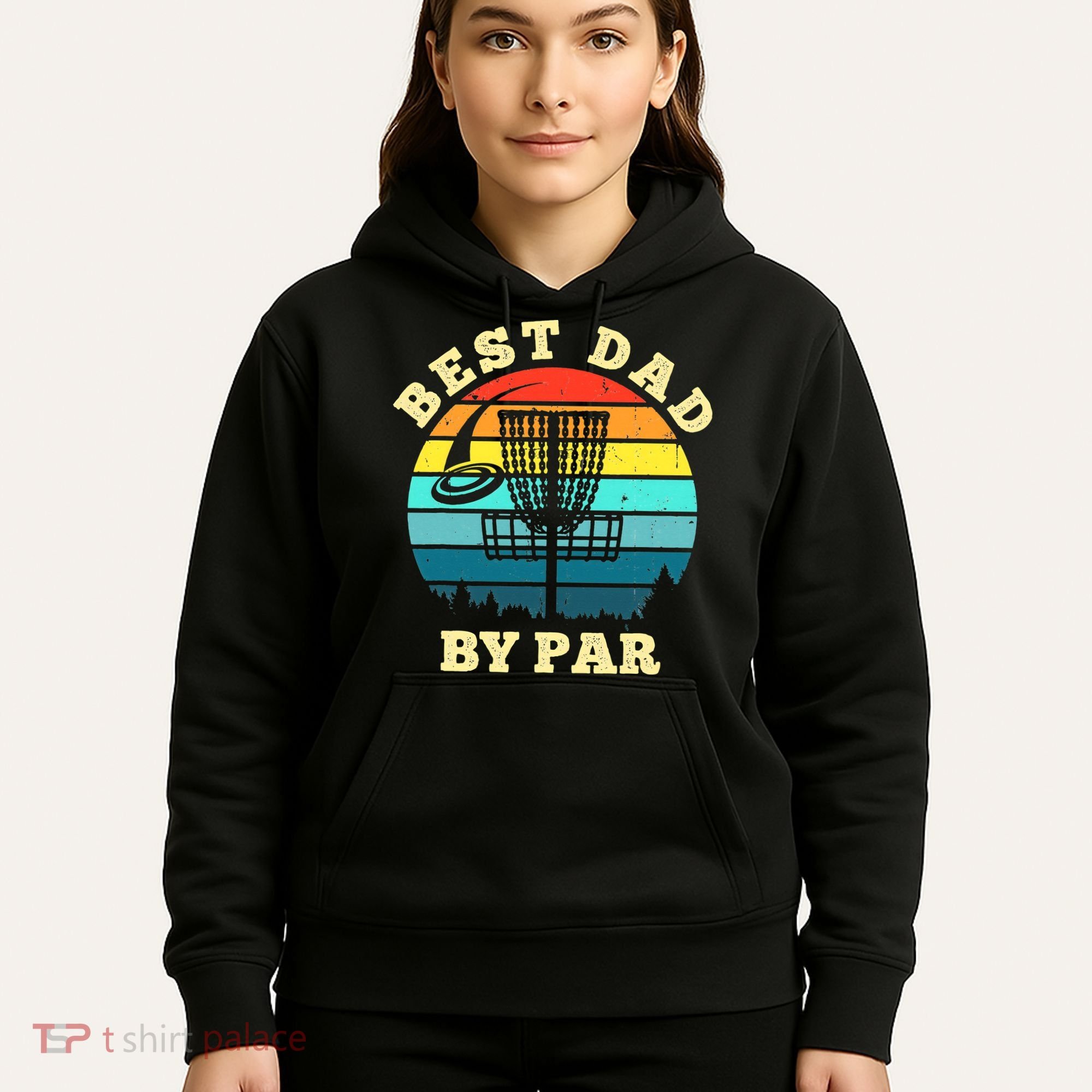 Best Dad By Par Disc Golf retro Frisbee Father's Day Hoodie