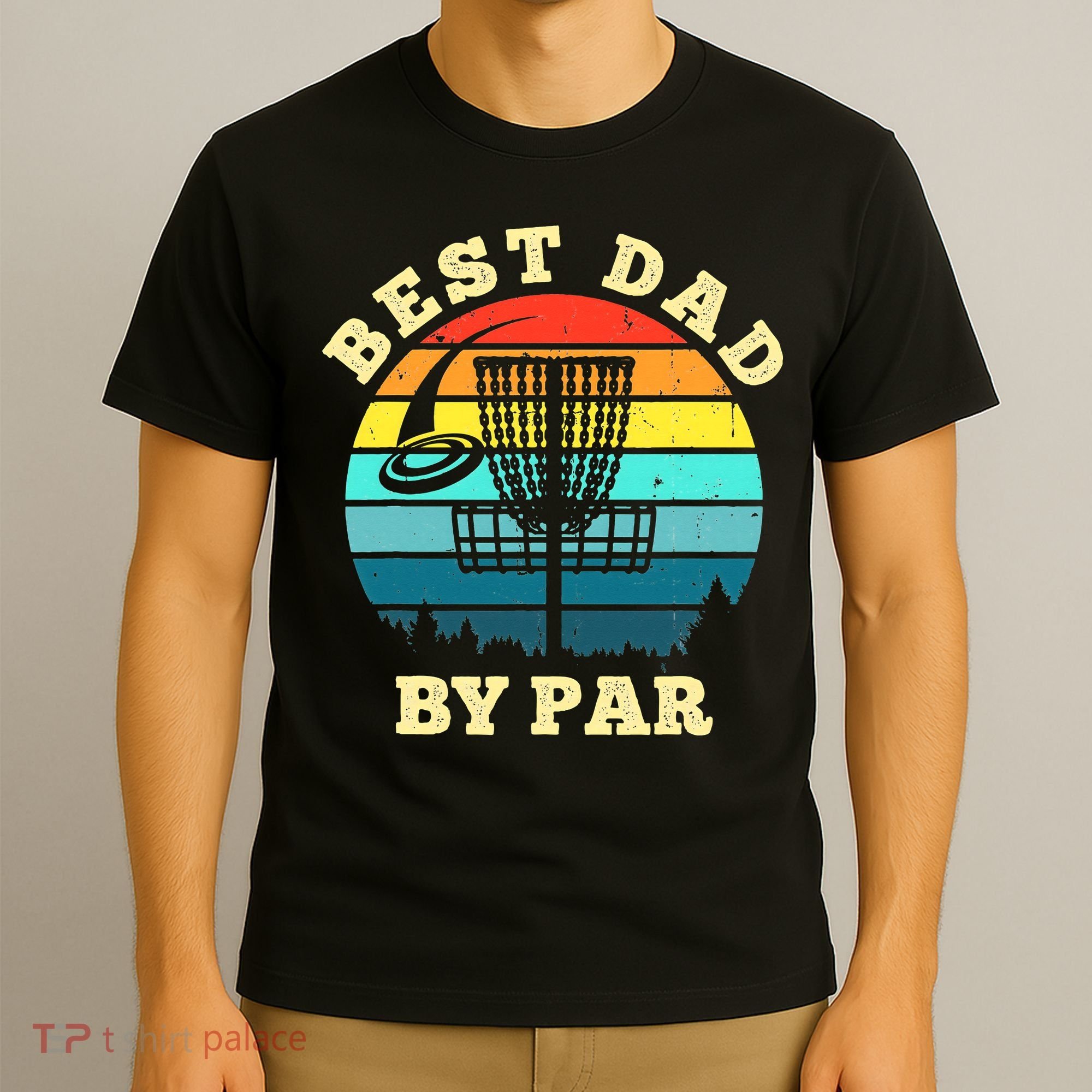 Best Dad By Par Disc Golf retro Frisbee Father's Day T-Shirt