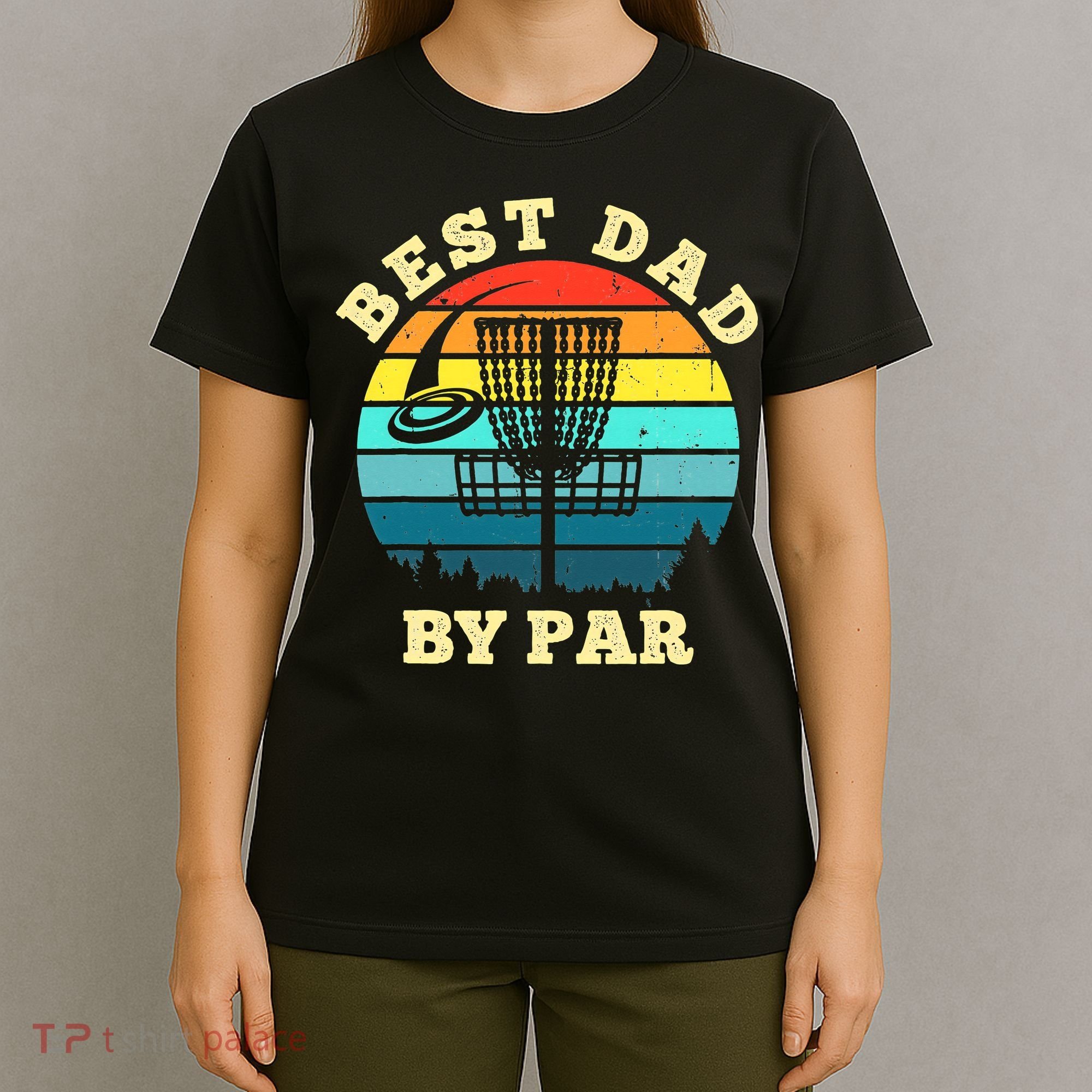 Best Dad By Par Disc Golf retro Frisbee Father's Day T-Shirt