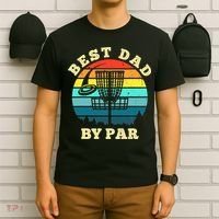 Best Dad By Par Disc Golf retro Frisbee Father's Day T-Shirt thumb 6