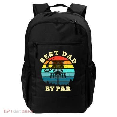 Best Dad By Par Disc Golf retro Frisbee Father's Day Backpack