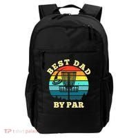 Best Dad By Par Disc Golf retro Frisbee Father's Day Backpack thumb 0