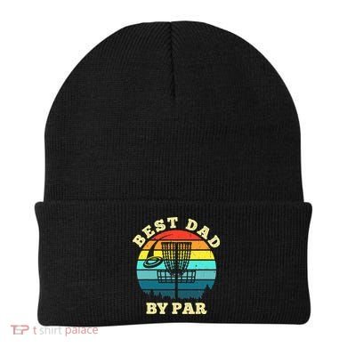 Best Dad By Par Disc Golf retro Frisbee Father's Day Beanie