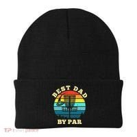 Best Dad By Par Disc Golf retro Frisbee Father's Day Beanie thumb 0