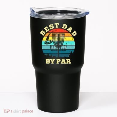 Best Dad By Par Disc Golf retro Frisbee Father's Day Tumbler