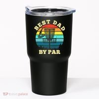 Best Dad By Par Disc Golf retro Frisbee Father's Day Tumbler thumb 0