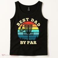 Best Dad By Par Disc Golf retro Frisbee Father's Day Tank Top thumb 2