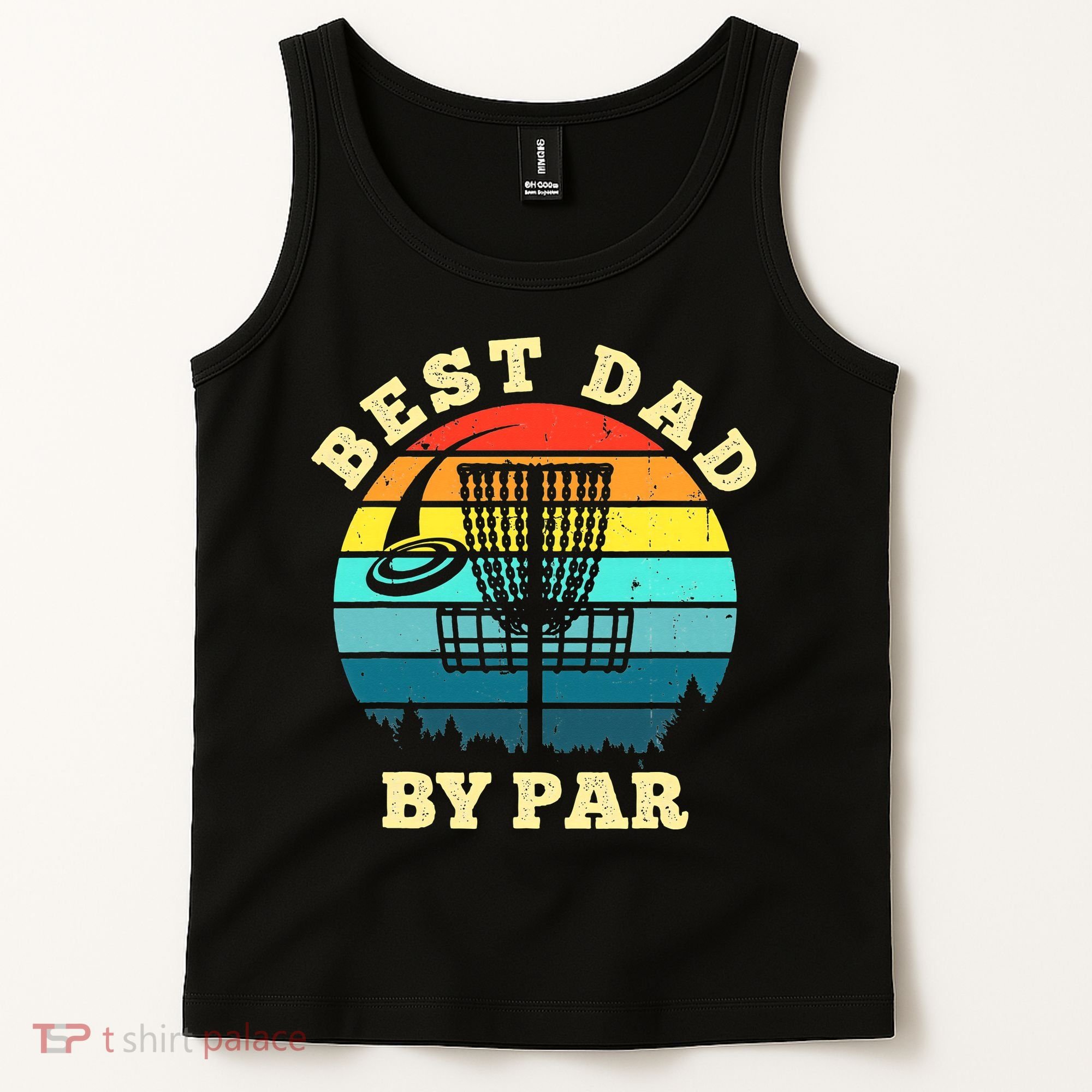 Best Dad By Par Disc Golf retro Frisbee Father's Day Tank Top