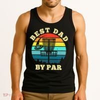 Best Dad By Par Disc Golf retro Frisbee Father's Day Tank Top thumb 3