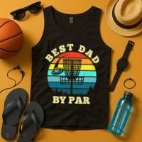 Best Dad By Par Disc Golf retro Frisbee Father's Day Tank Top thumb 4