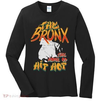 Boogie Down Bronx Hip Hop Rap Graffiti Art Music Design Women's Long Sleeve Shirt