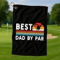 Best Dad By Par Golf Funny Golf Golfing FatherS Day Golfer Great Gift Golf Towel thumb 1