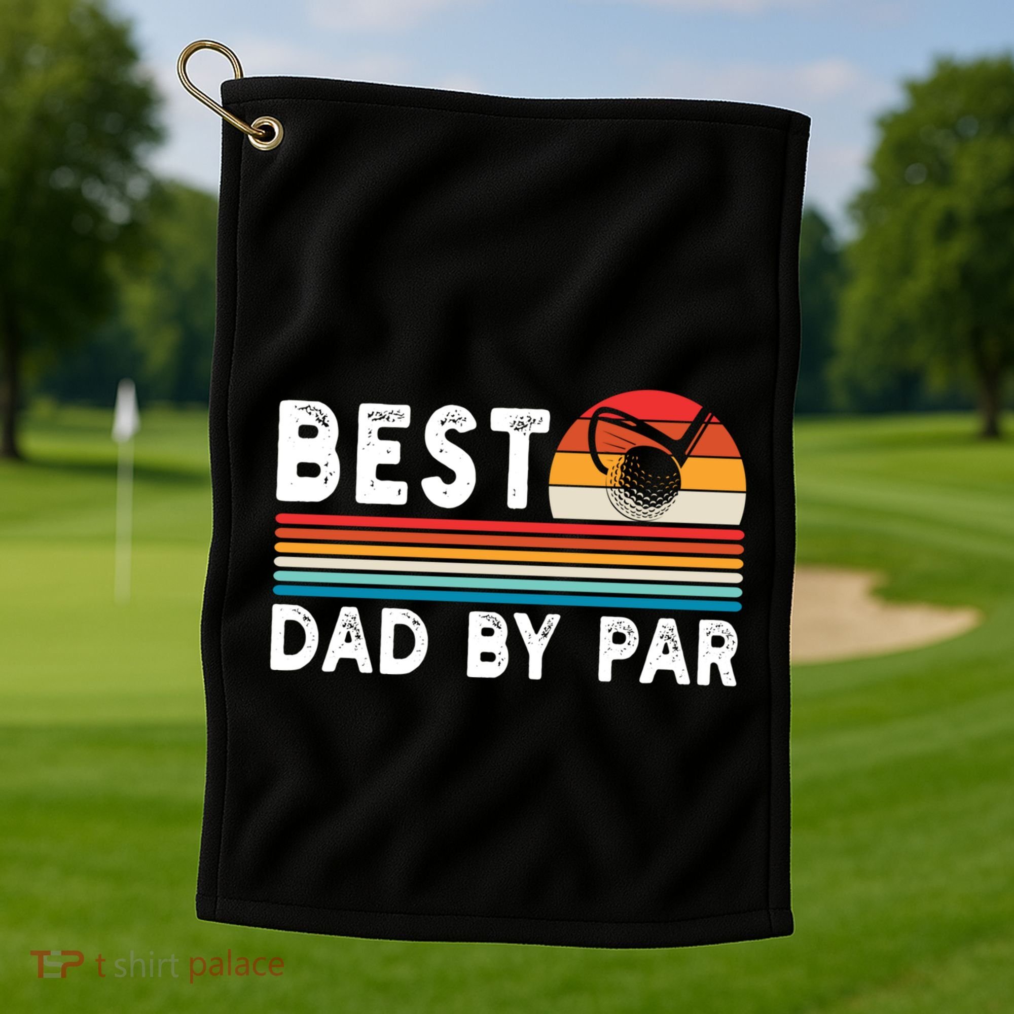 Best Dad By Par Golf Funny Golf Golfing FatherS Day Golfer Great Gift Golf Towel