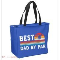 Best Dad By Par Golf Funny Golf Golfing FatherS Day Golfer Great Gift Tote Bag thumb 2