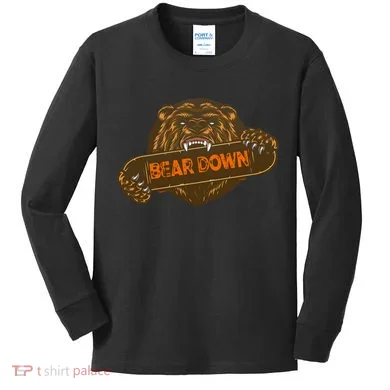 Bear Down Brown Bear Kids Long Sleeve Shirt