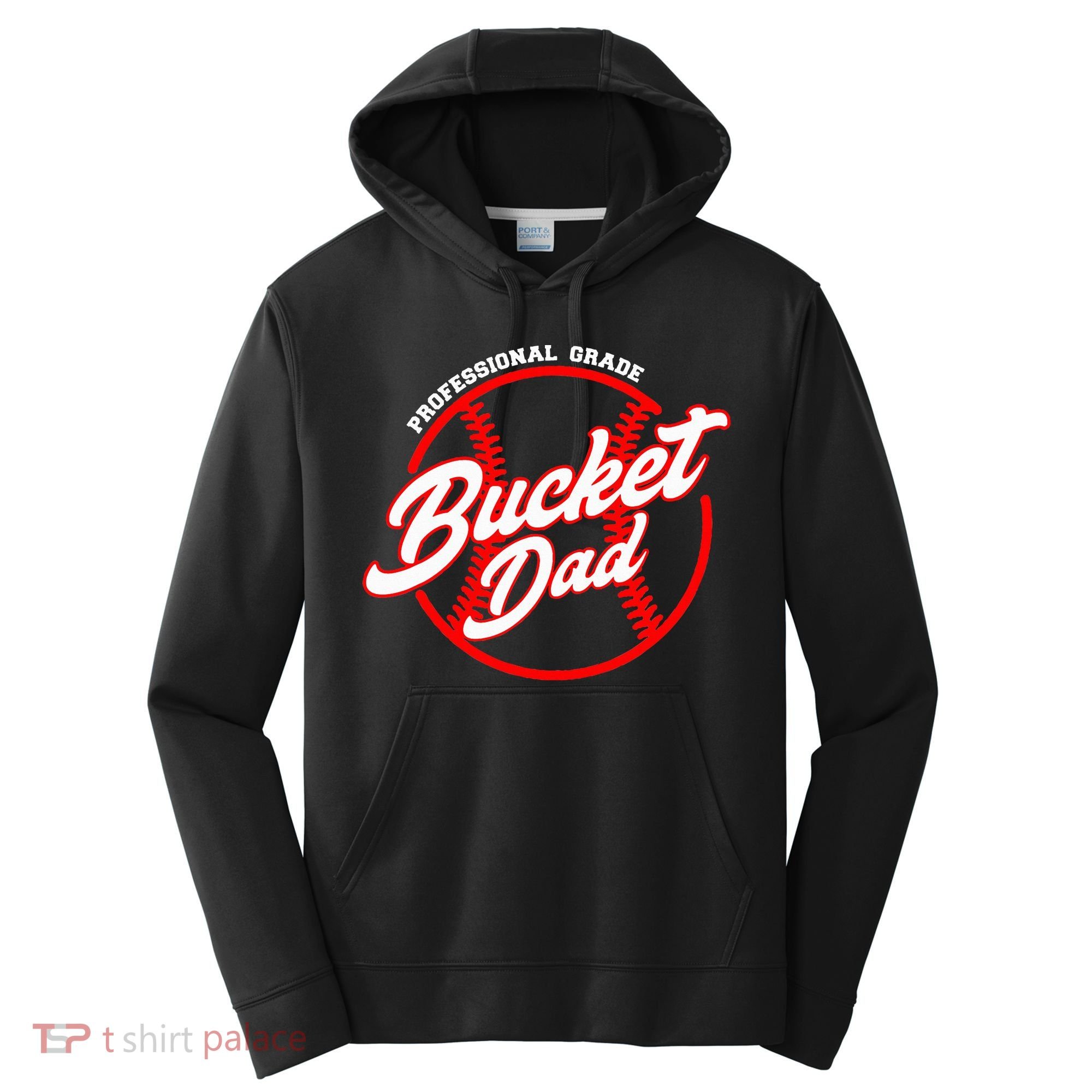 Bucket Dad Baseball Softball Pitcher Catcher Performance Fleece Hoodie