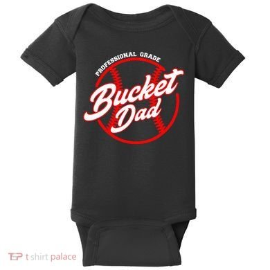 Bucket Dad Baseball Softball Pitcher Catcher Baby Bodysuit
