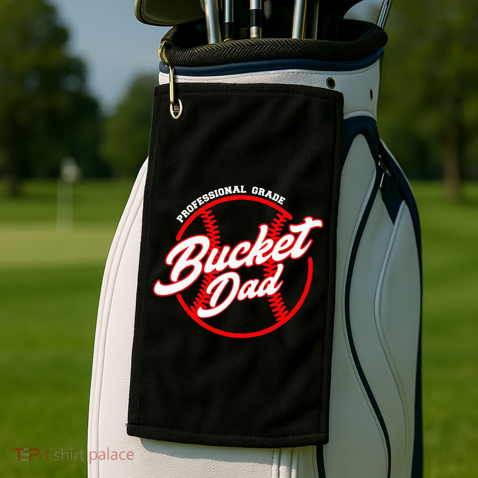 Bucket Dad Baseball Softball Pitcher Catcher Golf Towel