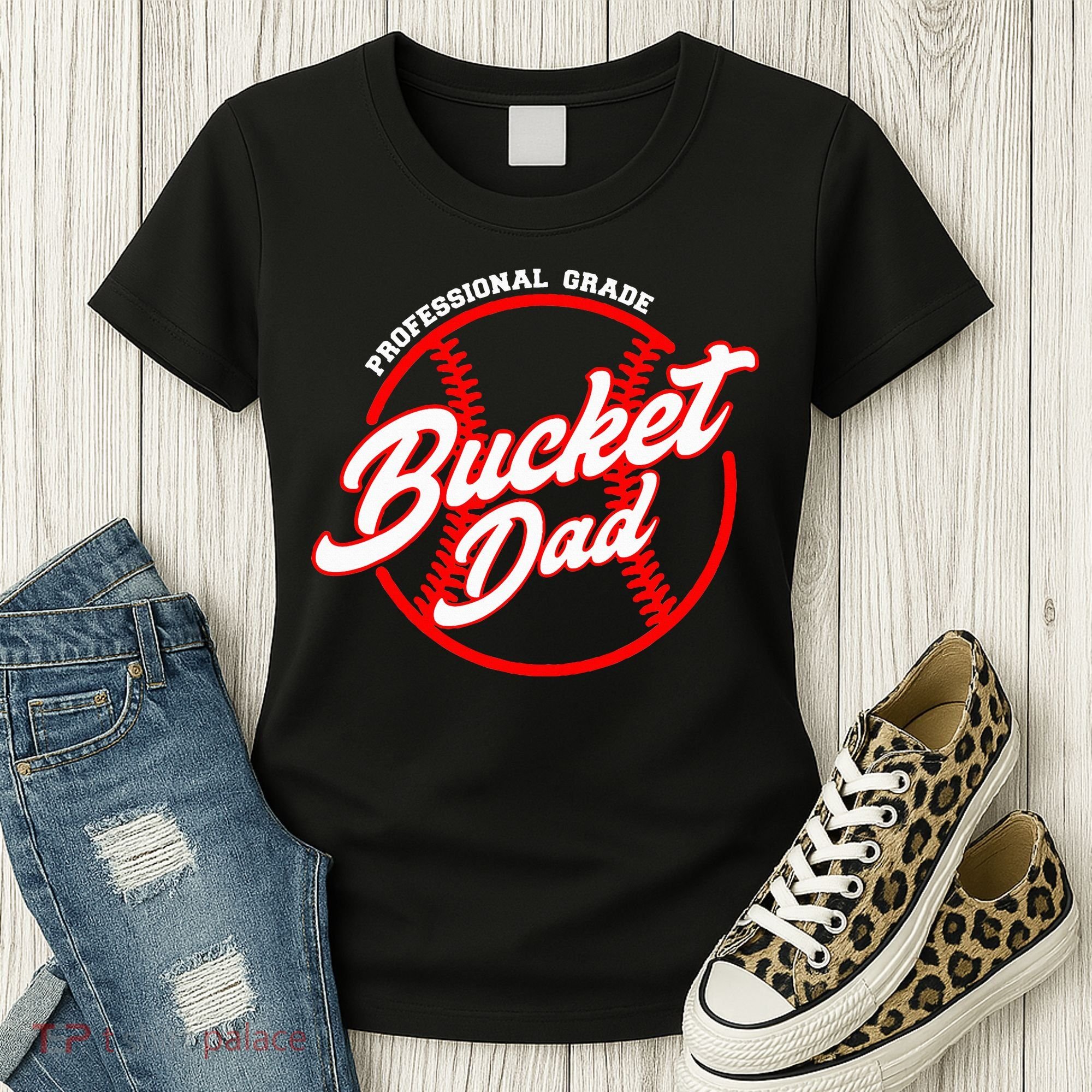 Bucket Dad Baseball Softball Pitcher Catcher Women's T-Shirt
