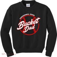 Bucket Dad Baseball Softball Pitcher Catcher Kids Sweatshirt thumb 0