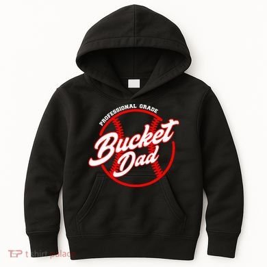 Bucket Dad Baseball Softball Pitcher Catcher Kids Hoodie