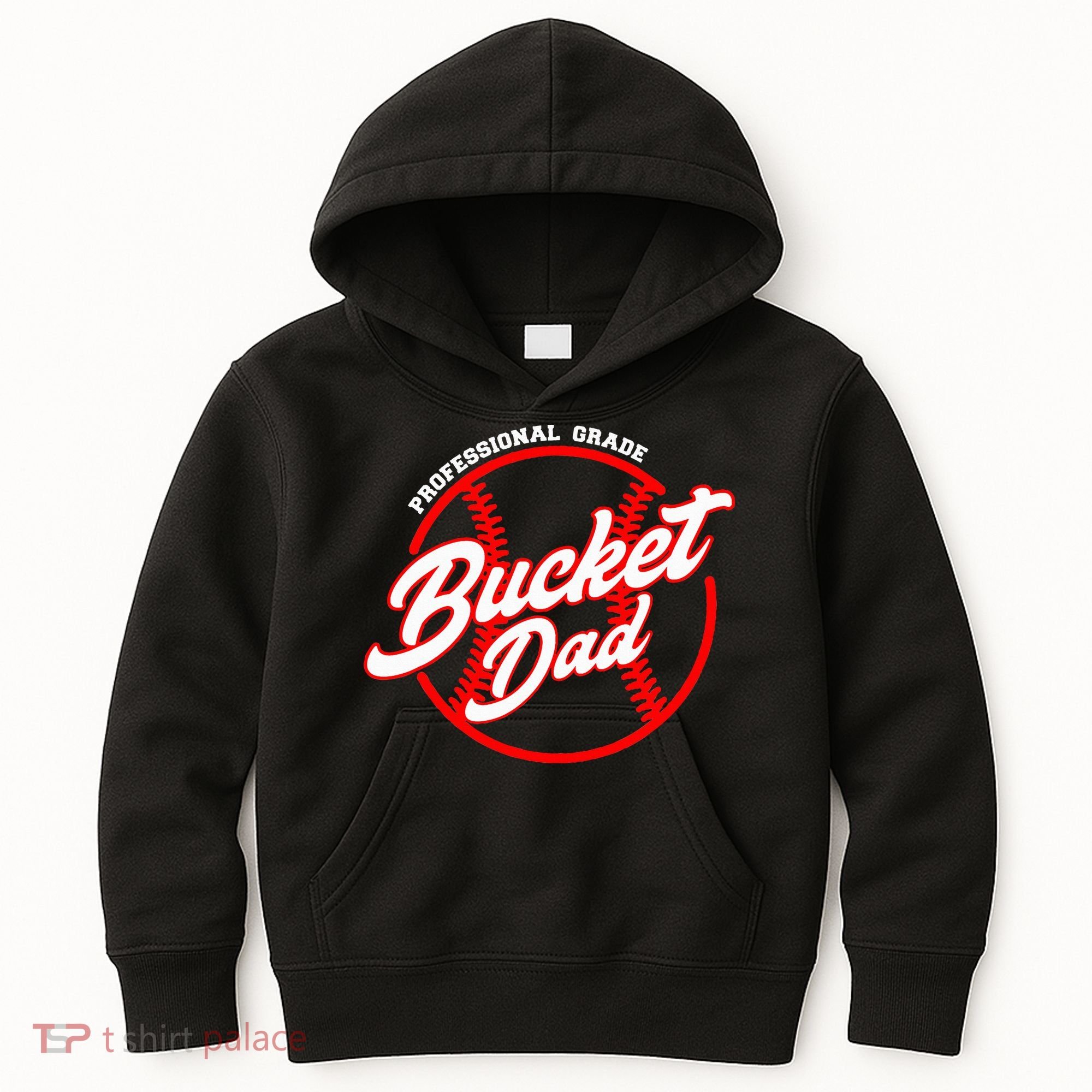 Bucket Dad Baseball Softball Pitcher Catcher Kids Hoodie