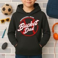 Bucket Dad Baseball Softball Pitcher Catcher Kids Hoodie thumb 2