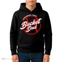 Bucket Dad Baseball Softball Pitcher Catcher Kids Hoodie thumb 4