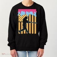 Baseball Drip Bat B.oys Ice Cream American Flag 4th Of July Women's Sweatshirt thumb 0