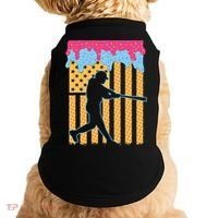 Baseball Drip Bat B.oys Ice Cream American Flag 4th Of July Doggie Tank thumb 0