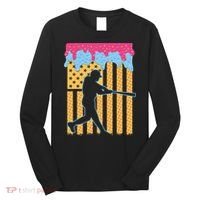Baseball Drip Bat B.oys Ice Cream American Flag 4th Of July Long Sleeve Shirt thumb 0