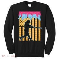 Baseball Drip Bat B.oys Ice Cream American Flag 4th Of July Sweatshirt thumb 0
