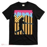 Baseball Drip Bat B.oys Ice Cream American Flag 4th Of July T-Shirt thumb 0