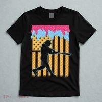 Baseball Drip Bat B.oys Ice Cream American Flag 4th Of July T-Shirt thumb 5