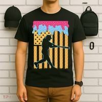 Baseball Drip Bat B.oys Ice Cream American Flag 4th Of July T-Shirt thumb 6