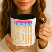 Baseball Drip Bat B.oys Ice Cream American Flag 4th Of July Coffee Mug thumb 3