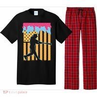 Baseball Drip Bat B.oys Ice Cream American Flag 4th Of July Pajama Set thumb 0