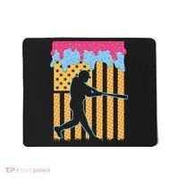 Baseball Drip Bat B.oys Ice Cream American Flag 4th Of July Mousepad thumb 0