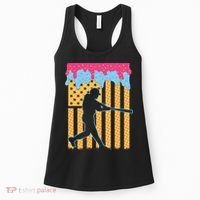Baseball Drip Bat B.oys Ice Cream American Flag 4th Of July Women's Tank Top thumb 0