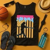 Baseball Drip Bat B.oys Ice Cream American Flag 4th Of July Tank Top thumb 4