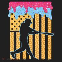 Baseball Drip Bat B.oys Ice Cream American Flag 4th Of July Golf Towel thumb 3