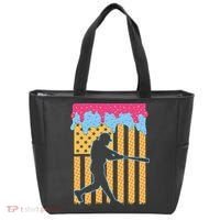 Baseball Drip Bat B.oys Ice Cream American Flag 4th Of July Tote Bag thumb 0