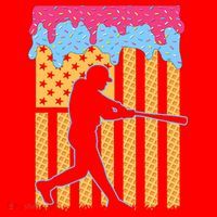 Baseball Drip Bat B.oys Ice Cream American Flag 4th Of July Santa Hat thumb 1