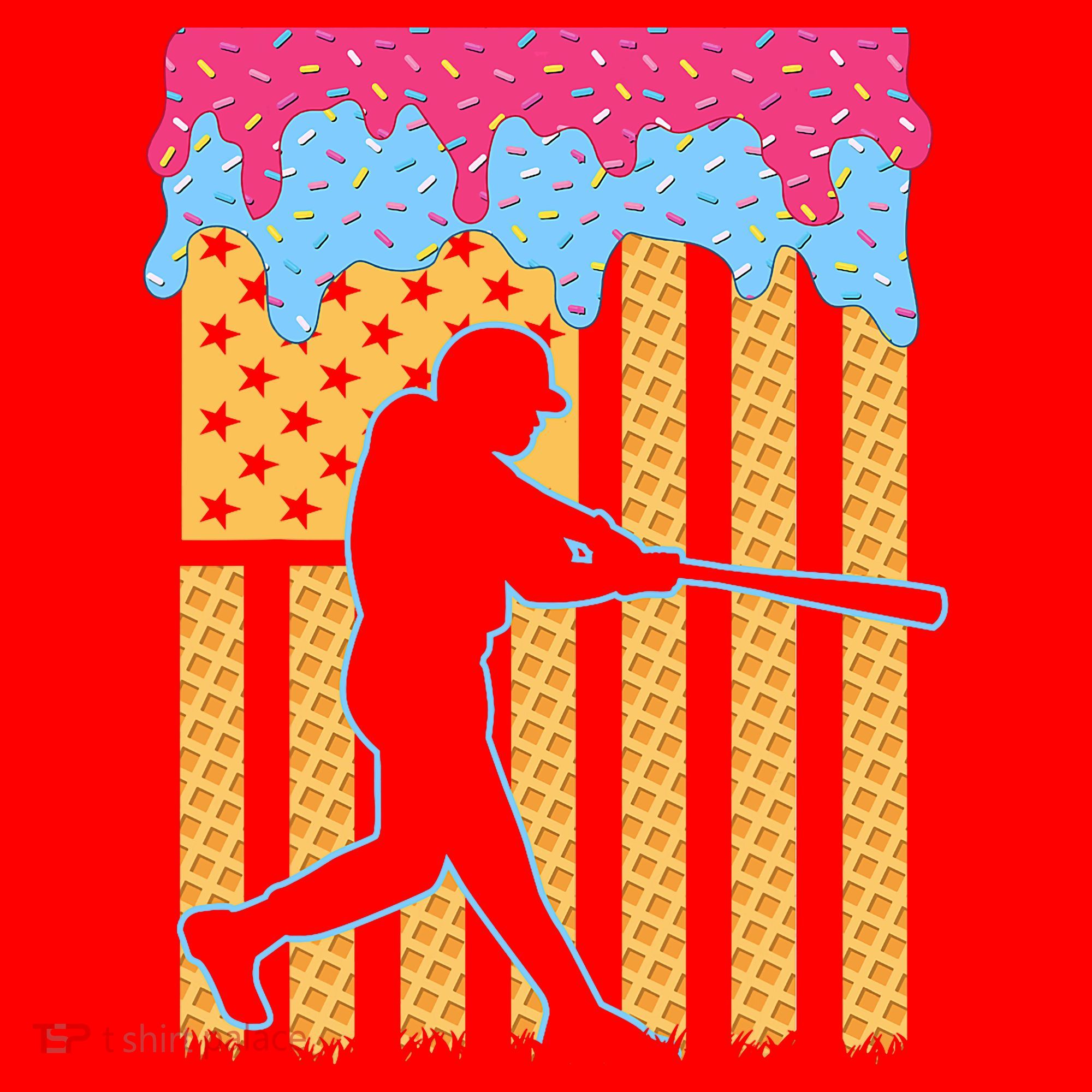 Baseball Drip Bat B.oys Ice Cream American Flag 4th Of July Santa Hat