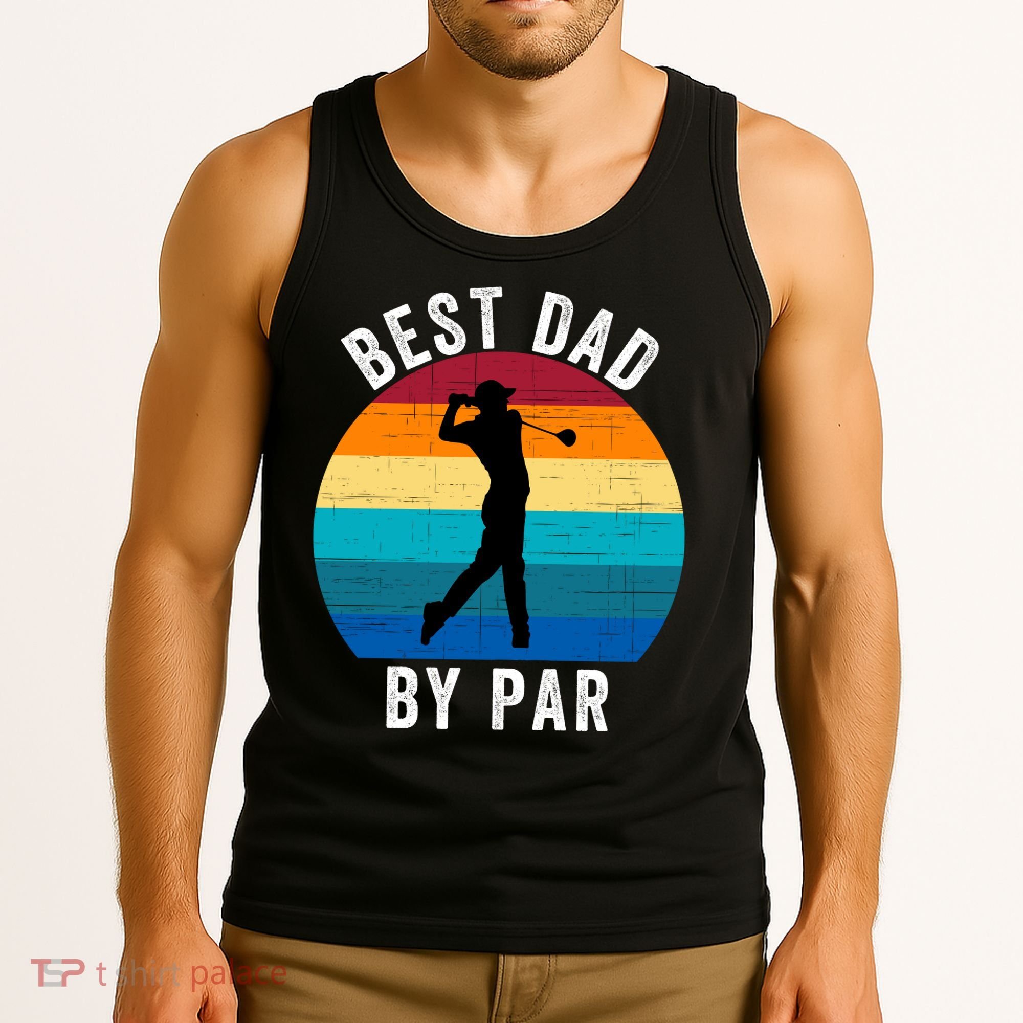 Best Dad By Par For Golf Dad Funny Father’S Day Dad Jokes Golfer Dad Funny Dad Tank Top