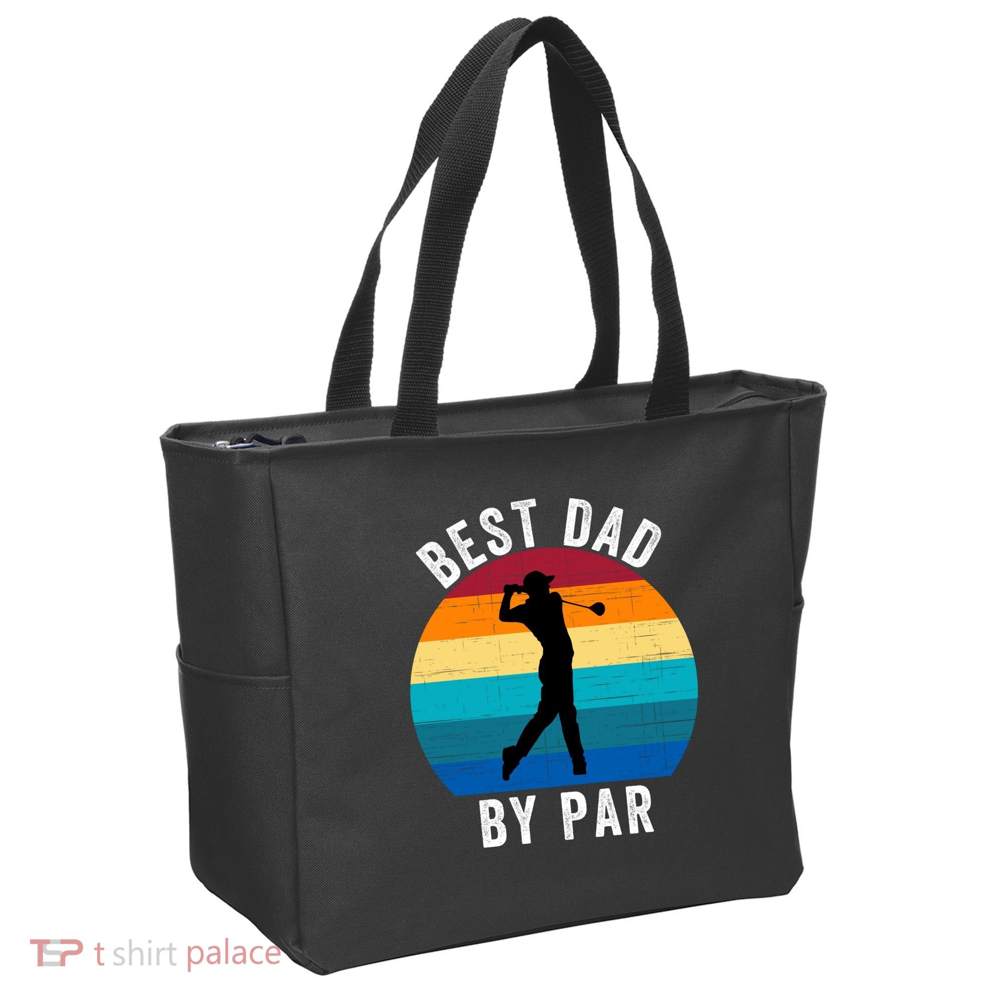Best Dad By Par For Golf Dad Funny Father’S Day Dad Jokes Golfer Dad Funny Dad Tote Bag