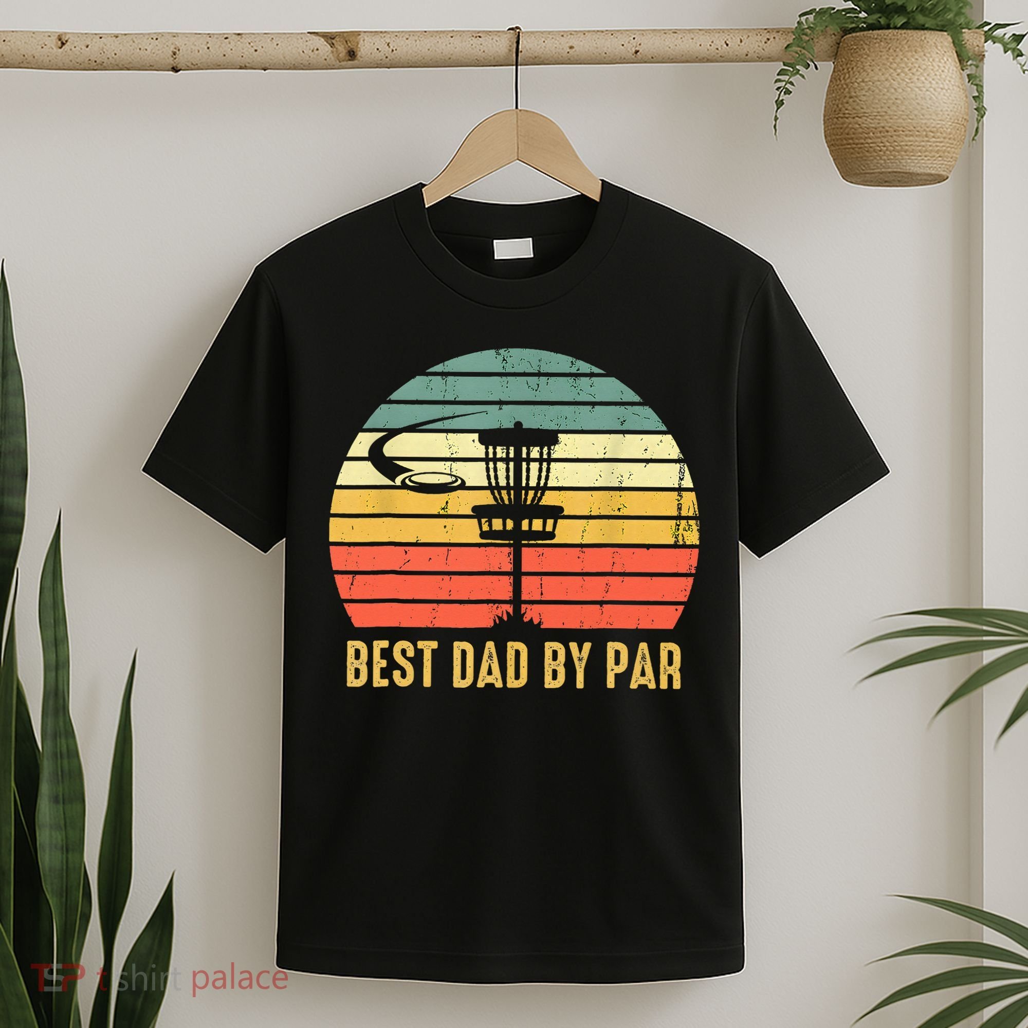 Best Dad By Par Funny Disc Golf Gifts Vintage Fathers Day T-Shirt